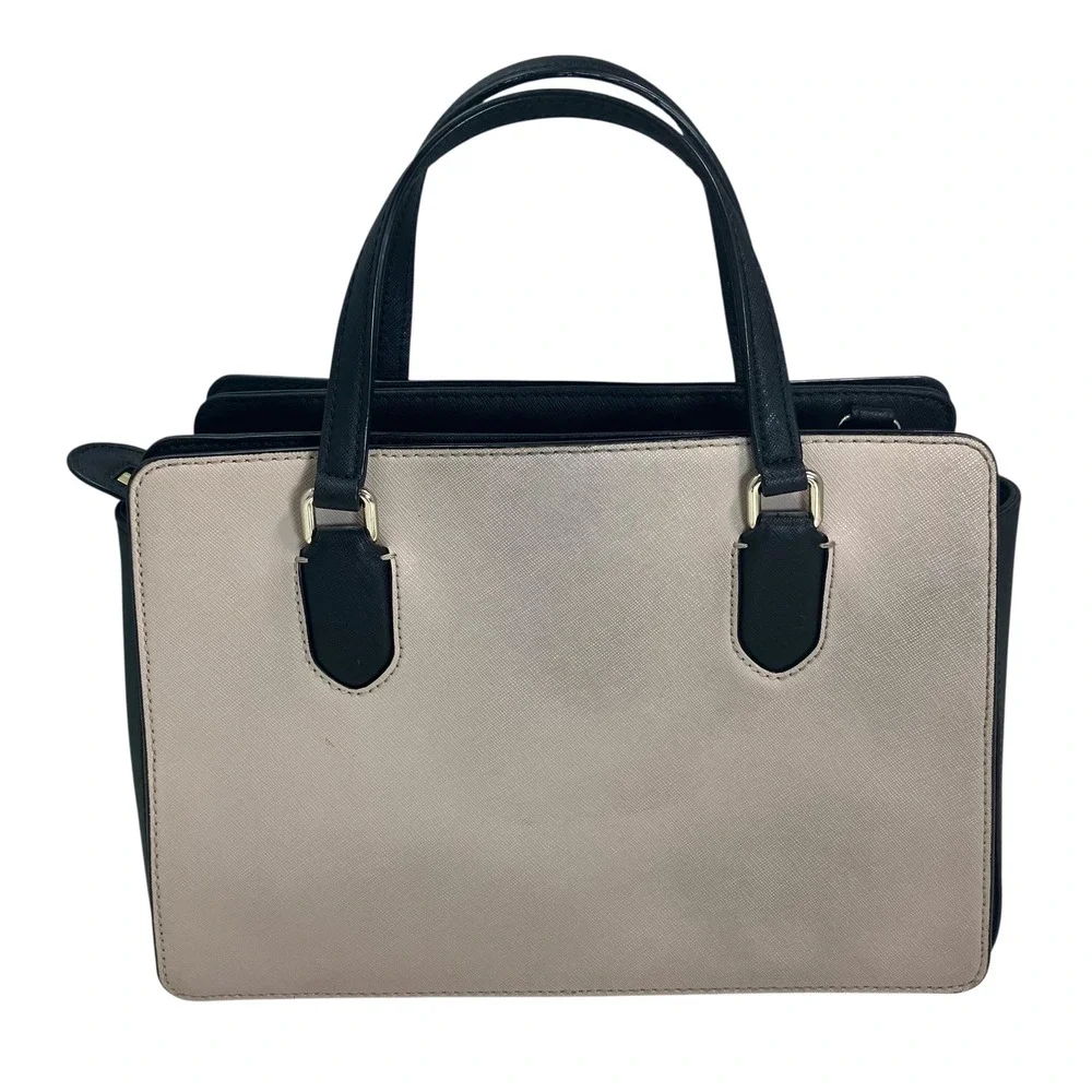 Kate Spade Cameron Medium Satchel Crossbody Purse Wallet Set‎ Beige Black